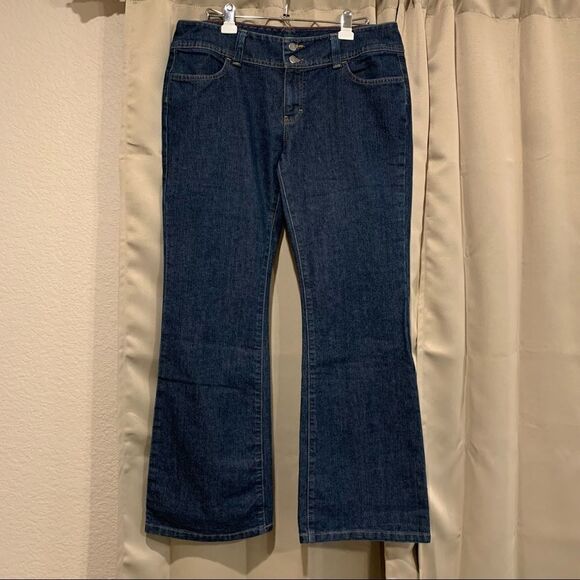 Tommy Jeans Flare Dark Wash Jeans 13 Double Button Y2K 2000s - Picture 2 of 12